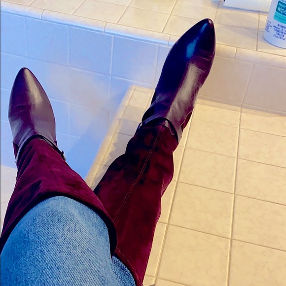 Calvin Klein Jemamine burgundy boots. - Picture 4 of 9